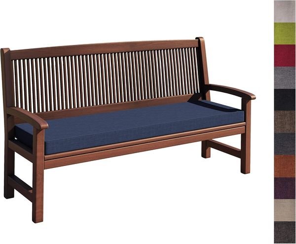 sunnypillow Bankauflage Stuhlkissen mit abnehmbarem Bezug Bankkissen Bankpolster Polsterauflage Auflage für Gartenbank viele Farben und Größen zur Auswahl (120 x 40 x 5 cm, Blau)