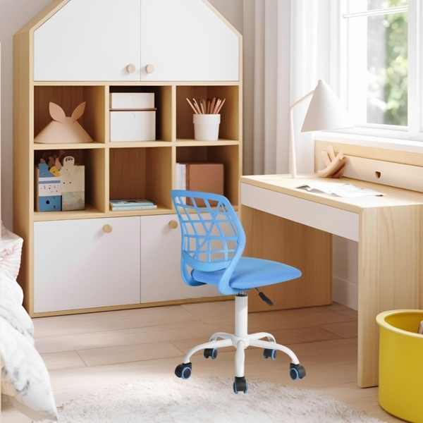 FurnitureR Kinderstuhl Schreibtisch Höhenverstellbar, bunter ergonomischer Jugendstuhl mit Rückenlehne und Armlehnen, Kinderstuhl mit 5 Rädern, für Kinder 3-10 Jahre alt, maximale Belastung 100 kg Bild 1