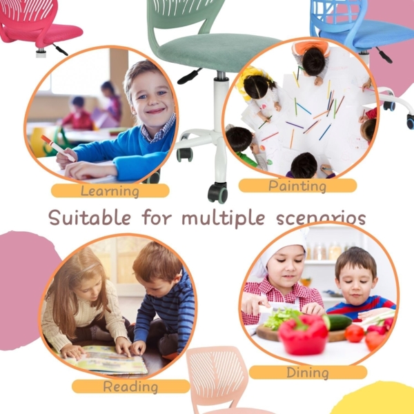 FurnitureR Kinderstuhl Schreibtisch Höhenverstellbar, bunter ergonomischer Jugendstuhl mit Rückenlehne und Armlehnen, Kinderstuhl mit 5 Rädern, für Kinder 3-10 Jahre alt, maximale Belastung 100 kg Bild 9