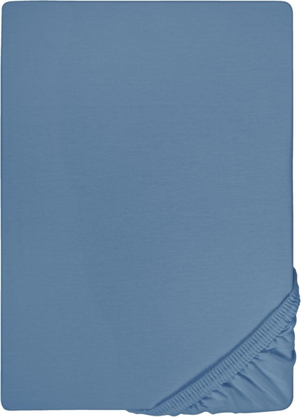 biberna Feinjersey-Spannbetttuch 0077144, azurblau, 1x 90x190 cm - 100x200 cm