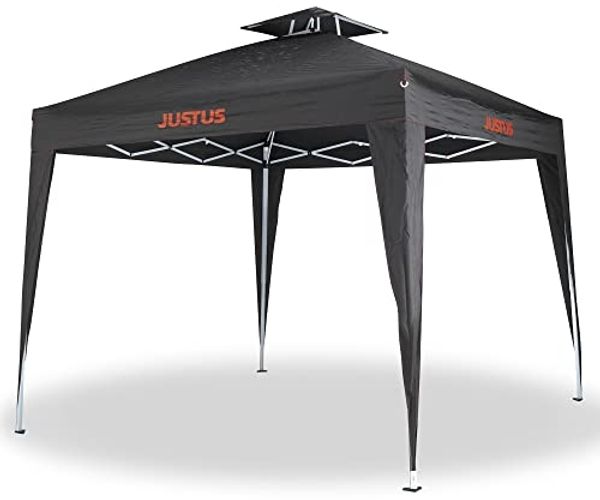 Justus Faltbarer Grillpavillon mit Spezialabdeckung und Entlüftungsmöglichkeit, schwarz, 250 x 250 x 260 cm (L x B x H)