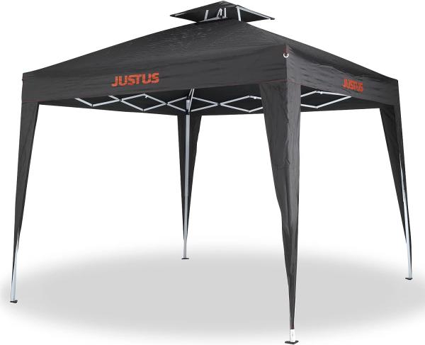 Justus Faltbarer Grillpavillon mit Spezialabdeckung und Entlüftungsmöglichkeit, schwarz, 250 x 250 x 260 cm (L x B x H)