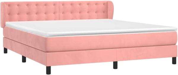 vidaXL Boxspringbett mit Matratze Rosa 180x200 cm Samt 3127750