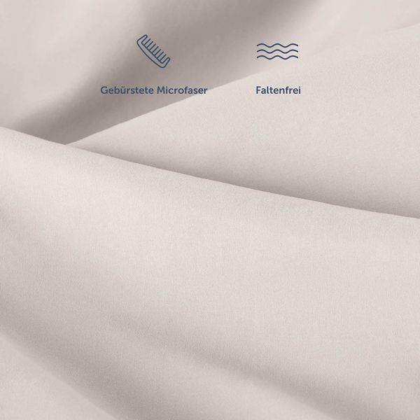 Blumtal® Spannbettlaken 180x200 cm 2er Set aus Microfaser - Oekotex zertifiziertes Bettlaken 180x200 - Leintuch 180x200 / Spannbettuch 180x200 cm - Spannleintuch 180x200 cm - Spannleintuch - Elfenbein Bild 4