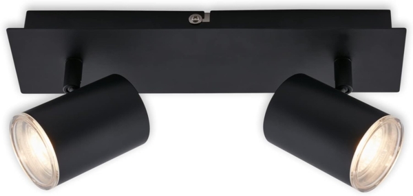 BRILONER Leuchten - Deckenspot, Badleuchte, Badlampe, Deckenleuchte, Strahler dreh- und schwenkbar, 2x LED/GU10, IP44, Schwarz, 290 x 99 x 112 mm (LxBxH), 2731-025 Bild 1
