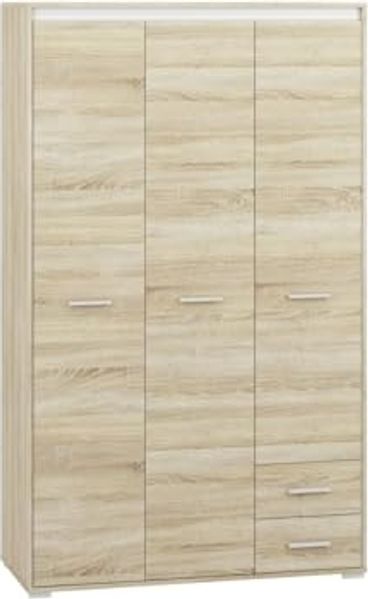 Kleiderschrank ""Avo"" Drehtürenschrank 120cm Sonoma Eiche weiß anthrazit