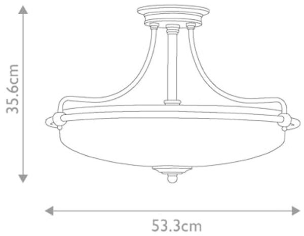 Deckenleuchte, Metall Glas, Messing, D 42,2 cm Bild 5