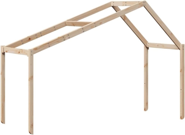 vidaXL Dach für Kinderbett, Kinderbettdach mit offener Seite, Kinderbetthimmel für Schlafzimmer, Bettdach Betthimmel, Massivholz Kiefer
