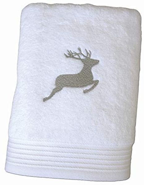 framsohn frottier Handtuch Frottierserie Hirsch Gästetuch Handtuch Duschtuch, (1-St), Mit Stick