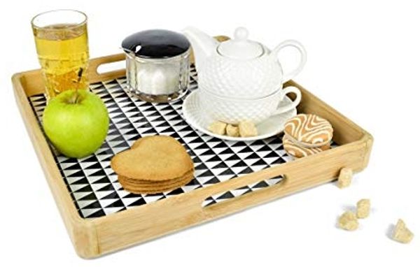 Serviertablett mit Motiv Holztablett Tablett Frühstückstablett Servierplatte