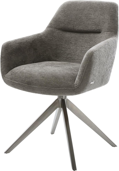 Drehstuhl Pejo-Flex Bouclé Soft Schlamm Kreuzgestell breit Graphit 360° drehbar Wippfunktion Taschenfederkern