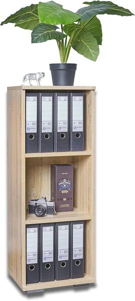 mutatio Ordnerregal Schmal Bücherregal 40,1 x 109,5 x 35 cm Regal Stehregal Klein Sonoma-Eiche Holzregal Büromöbel Bücherregal Meerzweckregal Aktenregal Aufbewahrungsregal Büro Möbel