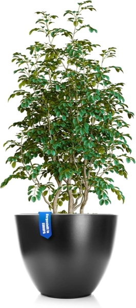 BigDean Blumentopf Pflanzkübel XL ø 47 cm anthrazit wetterfester Blumenkübel