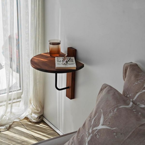Solid Wood Wall Shelf, 35x35 cm, Chesnut & Black | Sturdy Metal Frame | Stylish Storage Solution for Modern Home Decor & Organization