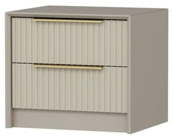 Dmora Nachttisch Grau, 53 x 45 x 45 cm, 2 Schubladen, 1 Fach Bild 5