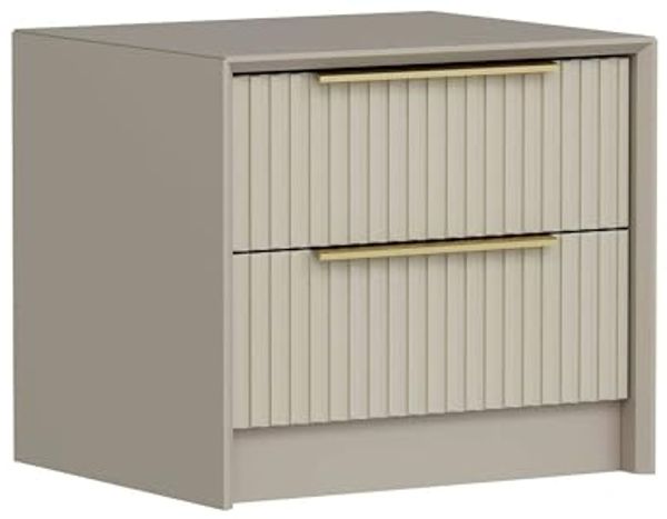Dmora Nachttisch Grau, 53 x 45 x 45 cm, 2 Schubladen, 1 Fach Bild 3