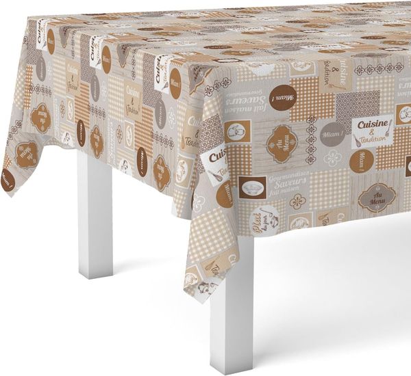 Martina Home Tischdecke, Wachstuch, Cuisine, Braun, 200x140 cm