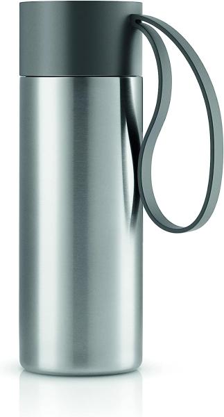 Eva Solo To Go Cup, ToGo Becher, Kaffeebecher, Teebecher, Unterwegs, Edelstahl/ Kunststoff/ Silikon, Grau, 0. 35 L, 567461