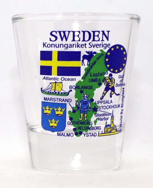 Sweden EU Series Landmarks and Icons Shot Glass by World By Shotglass