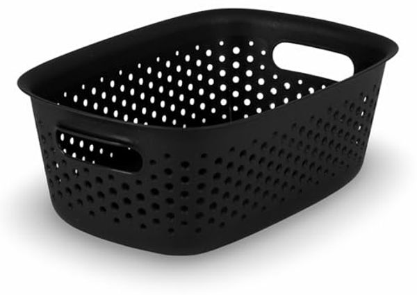 6x Aufbewahrungskorb Box 28cm Körbe 100% recycled 3,5L schwarz Korb Boxen Set 6 Stück