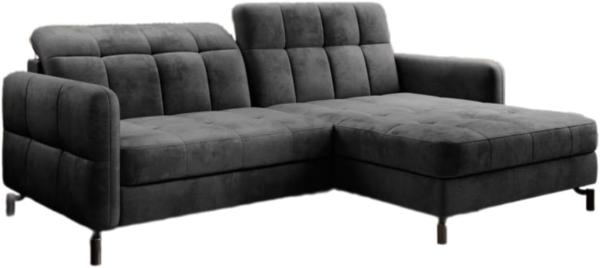 Designer Sofa Loria mit Schlaf- und Klappfunktion Anthrazit Rechts