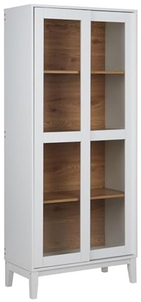 Beliani 'RUMSON' Vitrine, Weiß, 183 x 40 x 80 cm