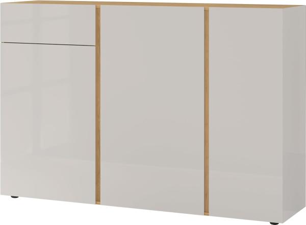 Sideboard 2529 MESA mit Glasauflage Kaschmir Dekor Eiche