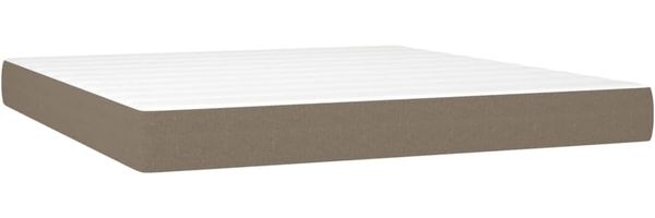 vidaXL Boxspringbett mit Matratze Taupe 160x200 cm Stoff 3132165 Bild 5