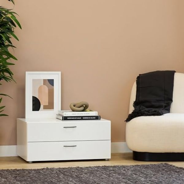 Dmora - Kommode Limerick, Mehrzweckkommode, Schlafzimmerkommode, Schrank mit Schubladen, 74x52 h35 cm, Weiß