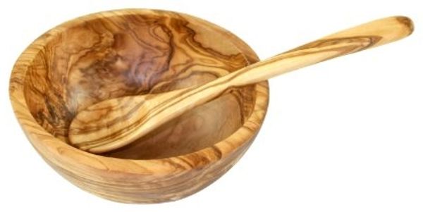 Olivenholz-erleben Müslischale rund aus edlem naturbelassenem Olivenholz, Massivholz, (Set, 2-tlg), Einzigartige Maserung, geschmacksneutral, leichte Reinigung