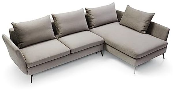 Ecksofa DEMISBAL mit Schlaffunktion, Bettkasten, Hellgrau, linksseitig Bild 3