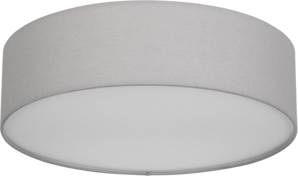 REV Deckenleuchte - Deckenlampe Küche, Schlafzimmer & Wohnzimmer rund 40cm mit Stoff-Lampenschirm im Vintage-Look, grau