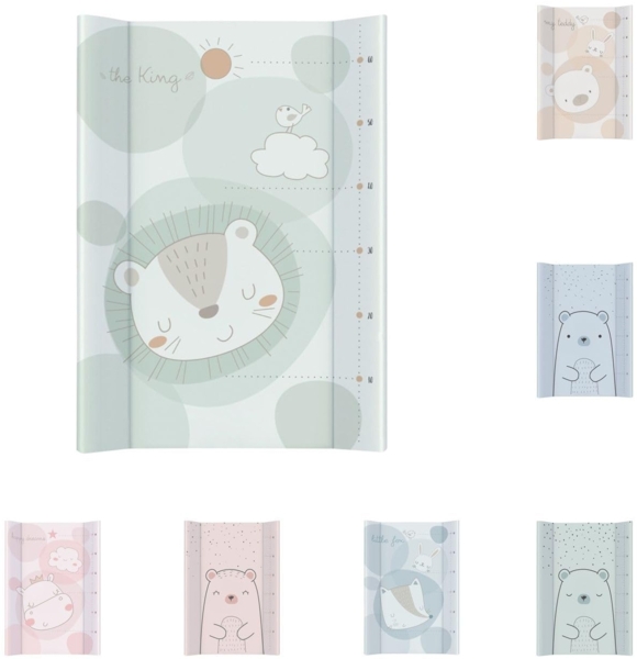 Kikkaboo Wickelauflage Hart-PVC 80x50 cm Wachstumsskala erhöhter Rand wasserdicht hellgrün