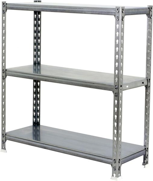Simon Rack Schwerlastregal, 1000 x 1000 x 400 mm, Bis 180 kg Belastbar, 3 Verstellbare Ablagen, Kellerregal, Lagerregal, Verzinkt - Simonclick
