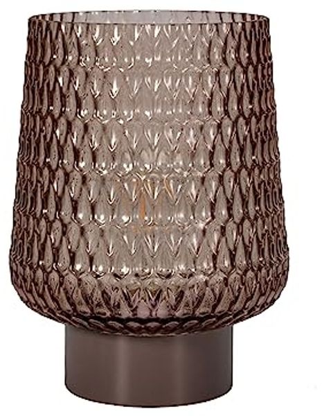 Pauleen LED Tischleuchte Sparkling Glamour mobile Grau Glas/Metall, Leuchtmittel wechselbar, Warmweiß, E27, Timer Batterie