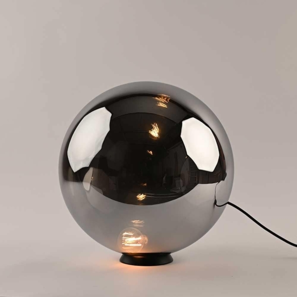 s.luce Orb Glaskugel Tischlampe Rauch Ø 40cm