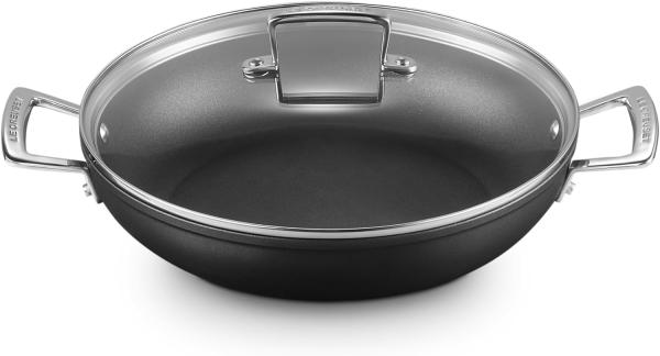 Le Creuset Aluminium-Antihaft Profipfanne mit Deckel, 28,0 cm