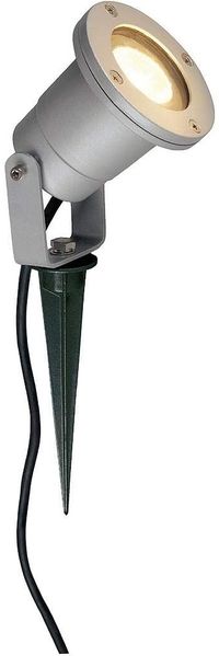 SLV NAUTILUS | Außenlampe für die Beleuchtung von Garten, Terrasse, Pflanzen, Wegen, Teich, Aussen-Leuchte, Außen-Strahler | IP65, GU10, mit Stecker, mit Erdspieß, Grau
