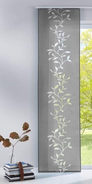 Gardinenbox Schiebegardine (1 St), Klettband, blickdicht, Raumtrenner Tendril Ausbrenner Stoff 85611