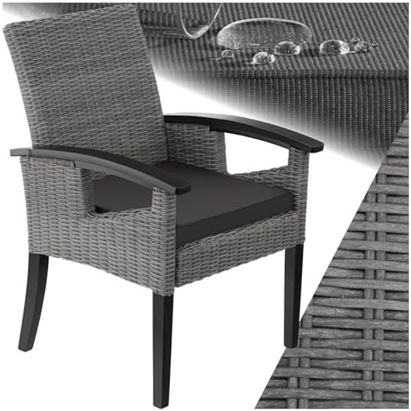 tectake Rattanstuhl Rattan Stuhl (Set, 1 St), Hochwertiges Geflecht aus UV-beständigem Polyrattan