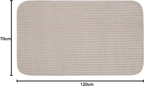 Gözze Badematte Berlin, Höhe 7 mm, rutschhemmend beschichtet, fußbodenheizungsgeeignet, Polyester, rechteckig, Badteppich, Uni Farben, Cord Optik, waschbar Bild 2