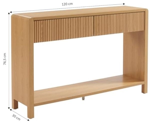 BAÏTA Konsolentisch Utica, Eichenoptik, 2 Schubladen, 120 cm Bild 3