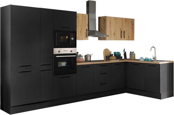 BASIC by Balculina Winkelküche Turin, Stellbreite 370x175 cm, wahlweise mit E-Geräten