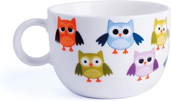 Excelsa Animals Tasse Tee, 200 ml, Porzellan, Weiß Uhu 1 Stk mehrfarbig