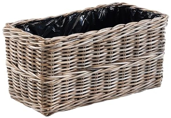 Kobolo Pflanzkübel Blumenbank Balkonkasten Pflanzkorb LALE Rattan (1 Stück)