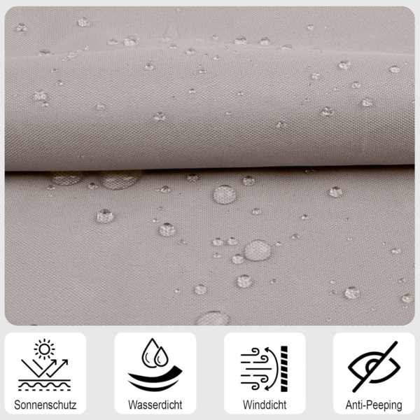 SUNNY GUARD Balkon Sichtschutz 90x800 cm Balkonabdeckung PES UV-Schutz Balkonverkleidung wetterfester,mit Kabelbinder,Taupe Bild 2