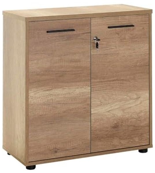 Stylish Oak Bookshelf, 76 x 75 x 34 cm | 100% Melamine Coated Particle Board, 16 mm Thick | Perfect for Home Office & Living Room Storage