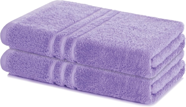2er Set Duschtuch 70x140 cm, Frottierserie Elena, Lavendel