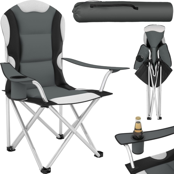 tectake Campingstuhl Klappstuhl mit Polsterung (Komplettset, 1 St), faltbar, gepolstert