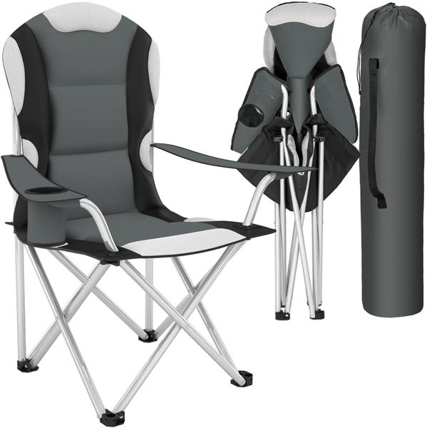 tectake Campingstuhl Klappstuhl mit Polsterung (Komplettset, 1 St), faltbar, gepolstert